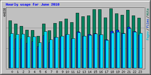 Hourly usage for June 2010